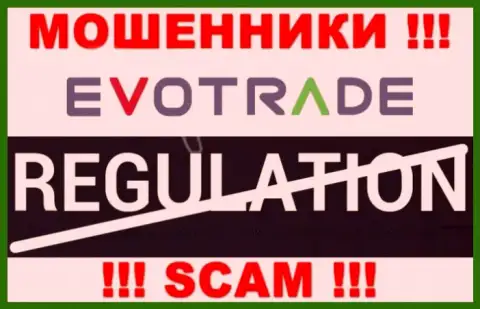 На сайте лохотронщиков Evo Trade нет ни слова об регуляторе этой компании !!!