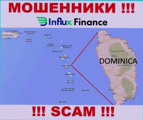 Организация InFlux Finance - это мошенники, обосновались на территории Содружество Доминики, а это офшорная зона