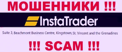 Suite 3, Beachmont Business Centre, Kingstown, St. Vincent and the Grenadines - это оффшорный адрес регистрации Инста Трейдер, оттуда МОШЕННИКИ лишают средств своих клиентов