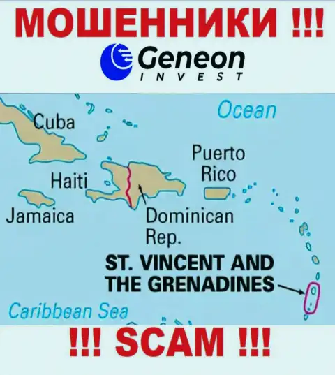 Генеон Инвест имеют регистрацию на территории - St. Vincent and the Grenadines, остерегайтесь работы с ними
