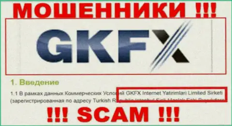 Юридическое лицо internet-мошенников GKFX ECN - это GKFX Internet Yatirimlari Limited Sirketi