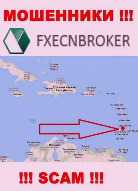 ФХ ЕЦН Брокер - это МОШЕННИКИ, которые юридически зарегистрированы на территории - Saint Vincent and the Grenadines
