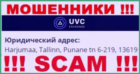 UVCExchange Com - это незаконно действующая компания, которая скрывается в офшоре по адресу - Harjumaa, Tallinn, Punane tn 6-219, 13619