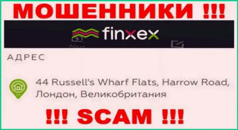 Finxex - это МОШЕННИКИ !!! Отсиживаются в офшоре по адресу - 44 Russell's Wharf Flats, Harrow Road, London, UK
