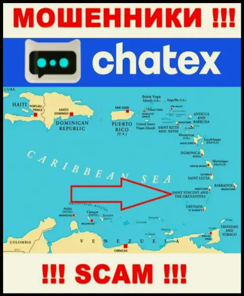 Не верьте internet мошенникам Чатекс Ком, поскольку они разместились в офшоре: Сент-Винсент и Гренадины
