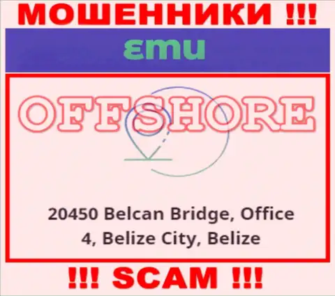 Компания ЕМ Ю расположена в офшорной зоне по адресу 20450 Belcan Bridge, Office 4, Belize City, Belize - однозначно интернет мошенники !!!