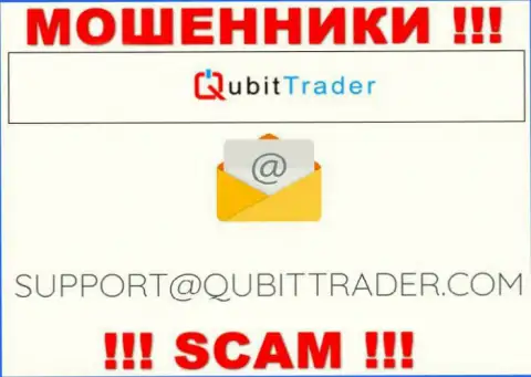 Электронная почта мошенников QubitTrader, приведенная на их веб-ресурсе, не рекомендуем связываться, все равно ограбят