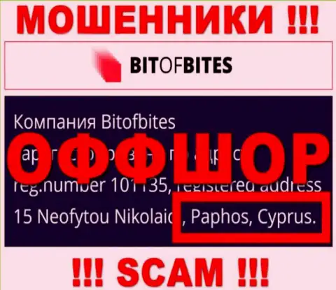 BitOfBites Com - это мошенники, их адрес регистрации на территории Cyprus