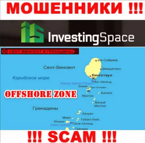 Инвестинг Спейс расположились на территории - St. Vincent and the Grenadines, избегайте совместной работы с ними