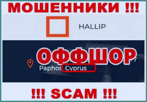 Лохотрон Hallip зарегистрирован на территории - Cyprus