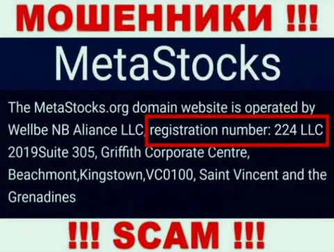 Регистрационный номер организации MetaStocks - 224 LLC 2019