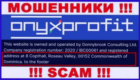 8 Copthall, Roseau Valley, 00152 Commonwealth of Dominica - это оффшорный юридический адрес Оникс Профит, оттуда МОШЕННИКИ лишают средств лохов