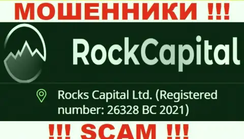 Регистрационный номер очередной противоправно действующей компании РокКапитал Ио - 26328 BC 2021