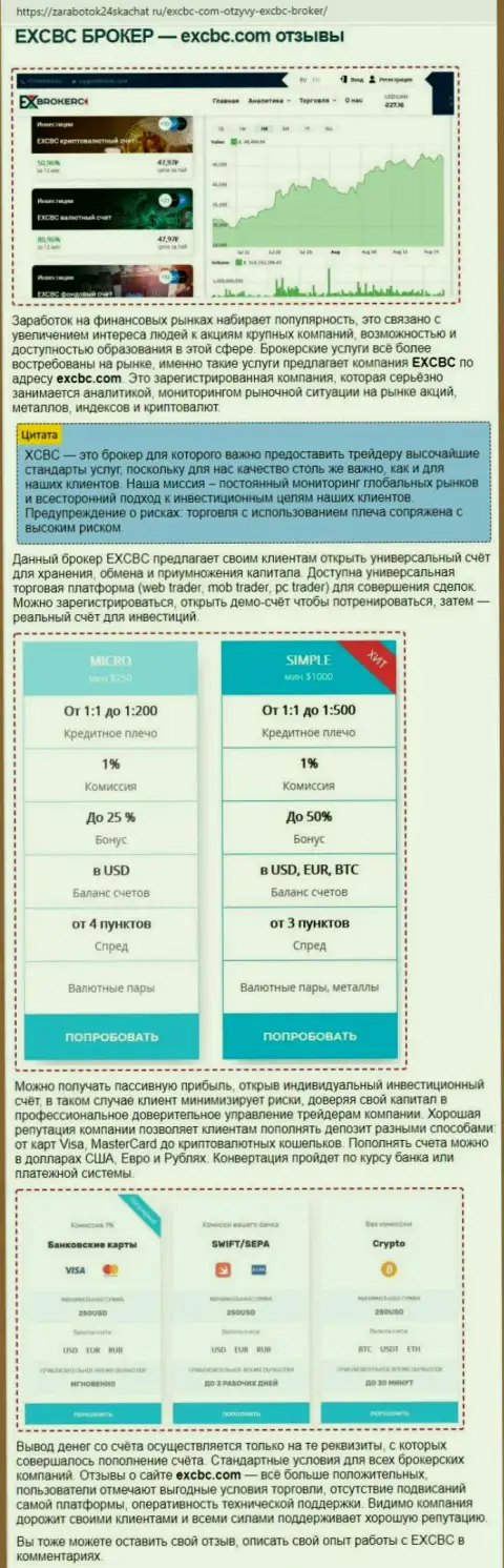 Публикация о форекс брокерской организации ЕИксБрокерс на сайте Zarabotok24Skachat Ru