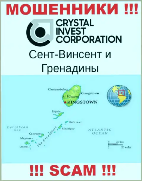 Сент-Винсент и Гренадины это официальное место регистрации организации КРИСТАЛ Инвест Корпорэйшн ЛЛК