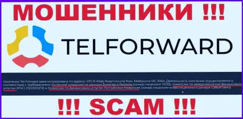 TelForward Net и регулирующий их незаконные комбинации орган (FSC), являются мошенниками