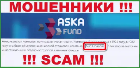 Sun Financial, которое управляет организацией Aska Fund