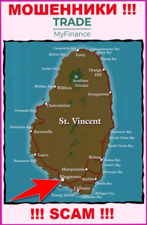 Юридическое место регистрации интернет-мошенников Trade My Finance - Kingstown, Saint Vincent and the Grenadines