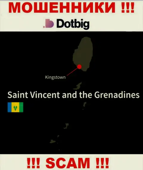 Dot Big имеют офшорную регистрацию: Kingstown, St. Vincent and the Grenadines - будьте крайне бдительны, обманщики