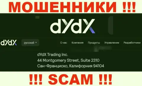 Избегайте совместной работы с компанией dYdX !!! Приведенный ими адрес регистрации - это липа