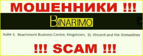 Binarimo - это интернет-мошенники !!! Засели в оффшоре по адресу Suite 3, ​Beachmont Business Centre, Kingstown, St. Vincent and the Grenadines и выманивают вложенные денежные средства клиентов