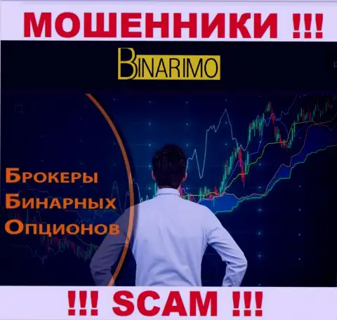 Иметь дело с Binarimo Com довольно рискованно, поскольку их направление деятельности Брокер - это обман