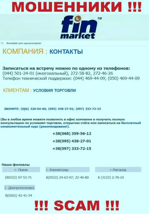 У FinMarket Com Ua припасен не один телефонный номер, с какого именно будут звонить Вам неизвестно, будьте очень внимательны