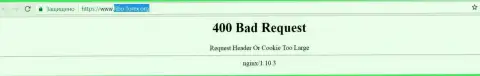 Официальный web-сервис forex дилера Фибо Груп Лтд некоторое количество суток заблокирован и показывает - 400 Bad Request (ошибка)