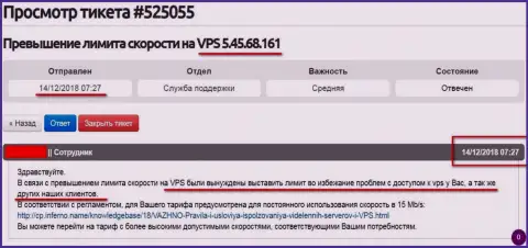 Веб-хостер сообщил, что VPS сервера, где был размещен web-портал ffin.xyz получил ограничение по скорости